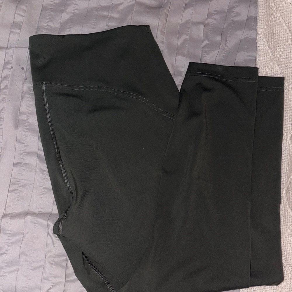 LULULEMON DARK GREEN LEGGINGS 14